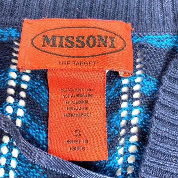 MISSONI by Target Zigzag Open Front long Cardigan in Blue - Picture 5 of 5